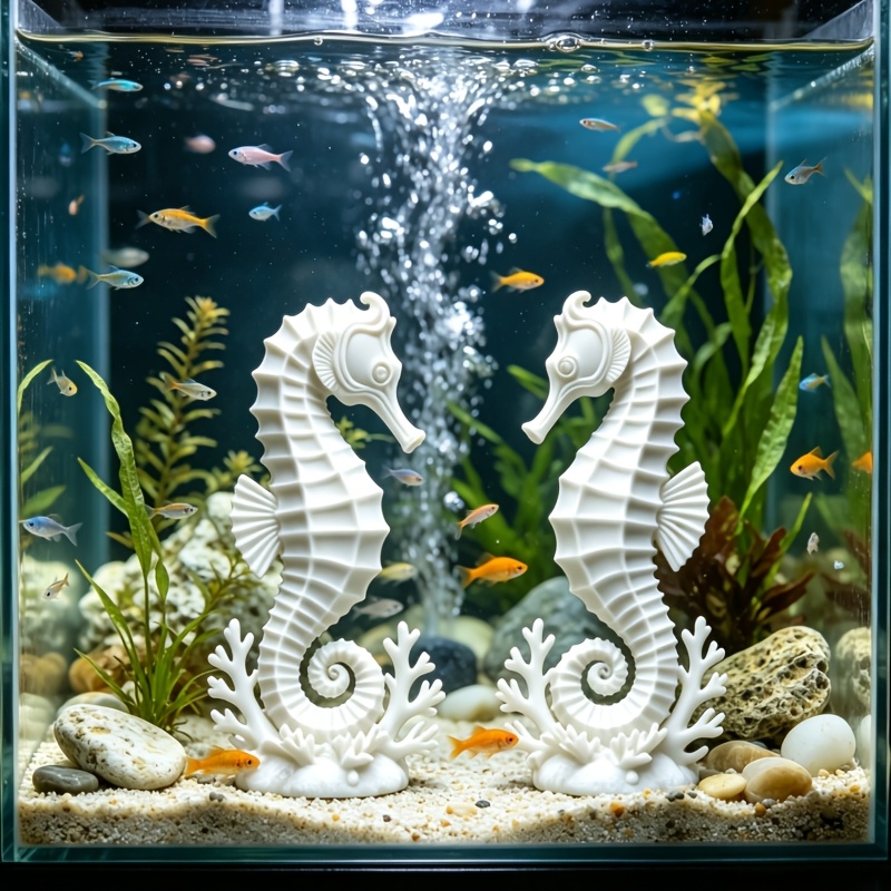 2Pcs Seahorses Coral Figurines - Marine Aquarium Kit recension och pris