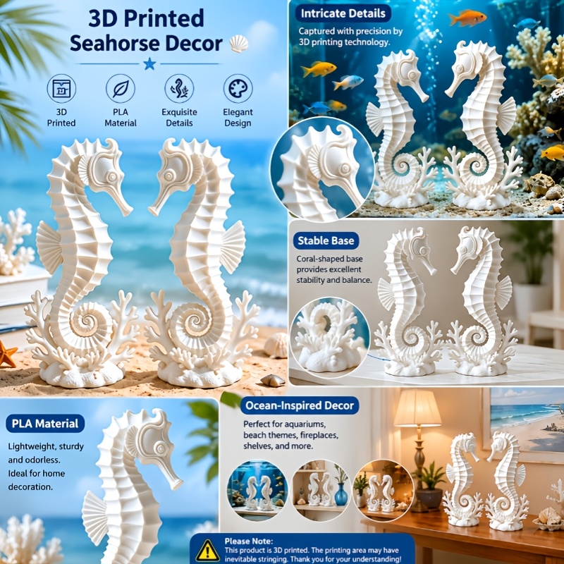 2Pcs Seahorses Coral Figurines - Marine Aquarium Kit recension och pris