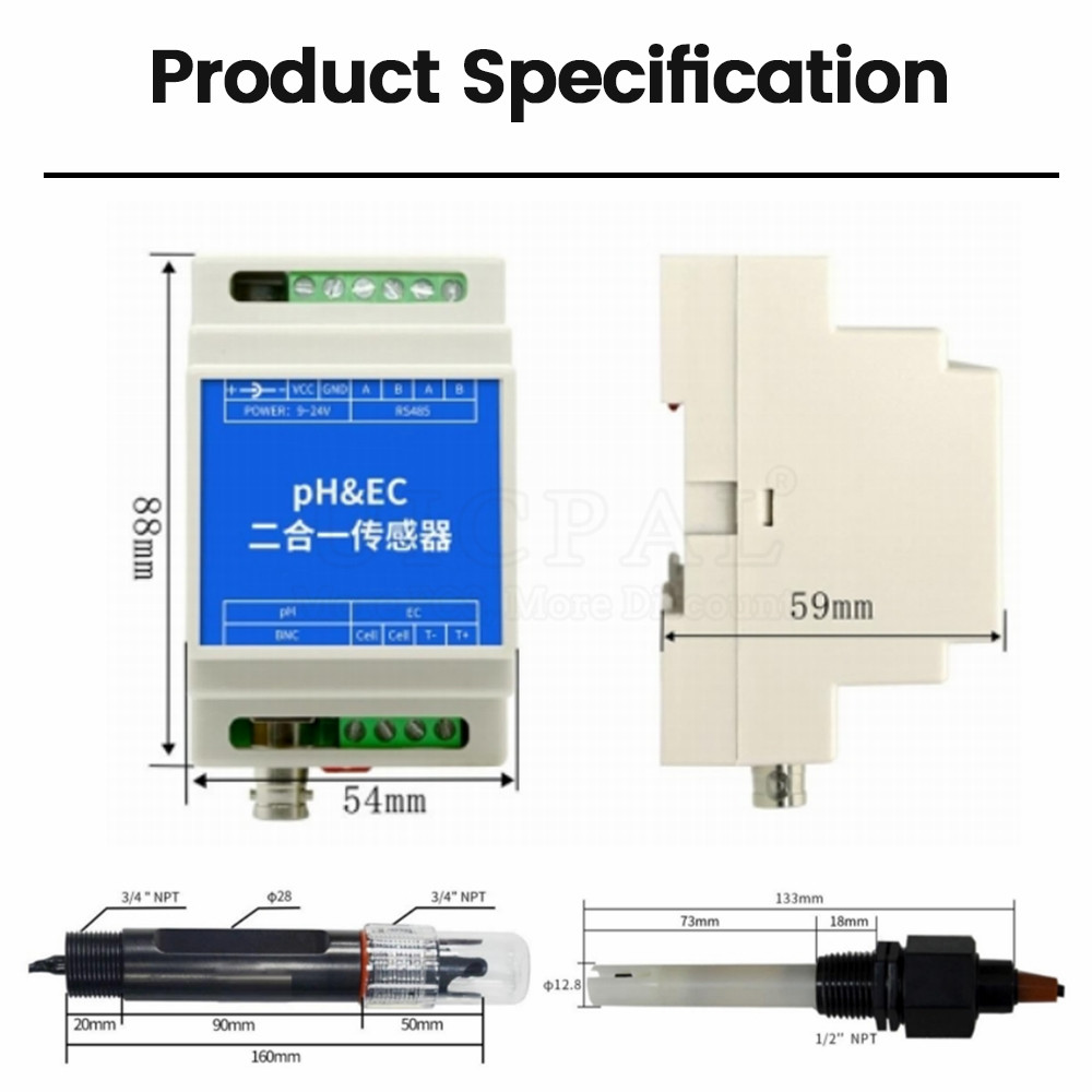 Din Rail Type PH EC Plastic El - Marine Aquarium Par Meter recension och pris