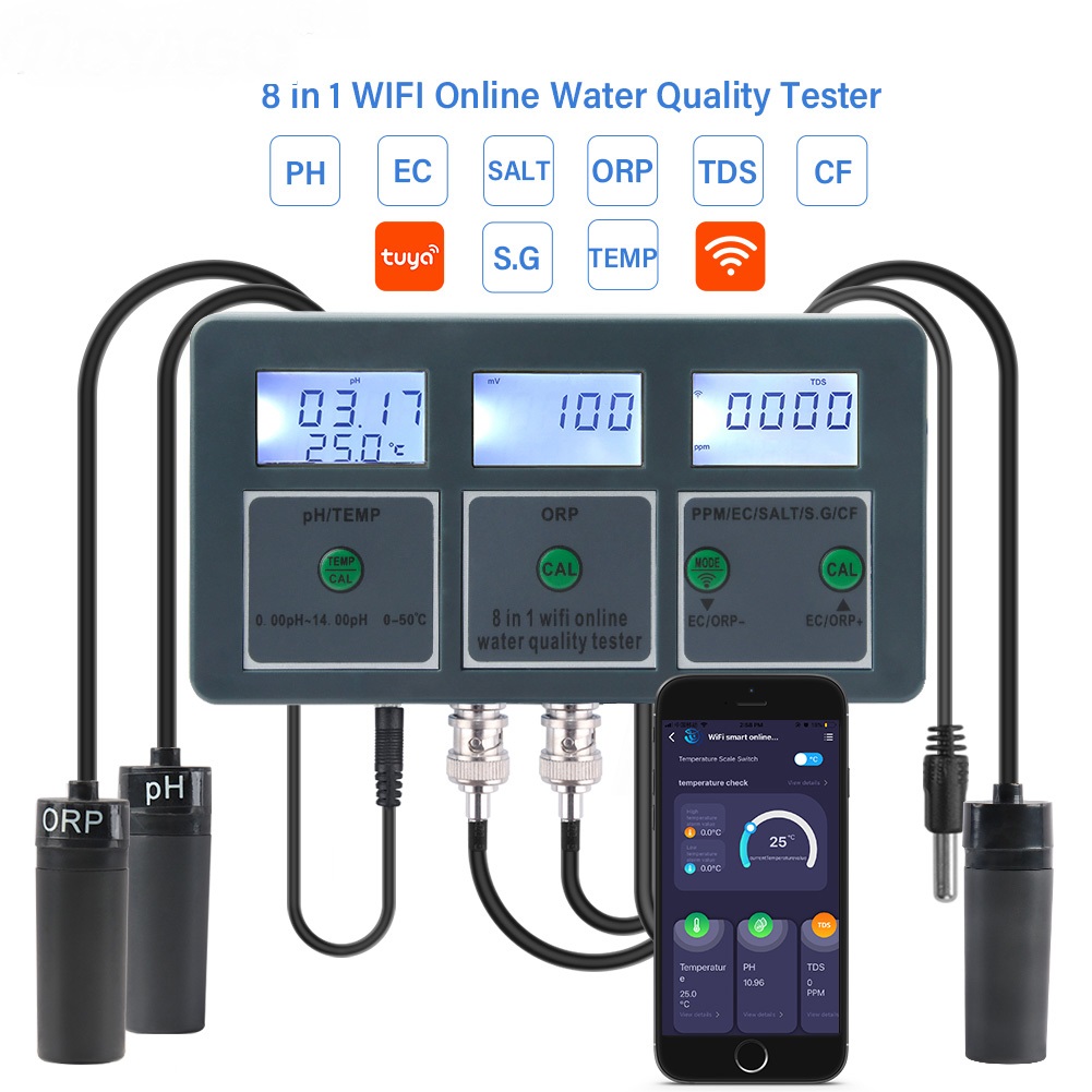 Tuya WiFi Digital PH ORP TDS E - Marine Aquarium Par Meter recension och pris