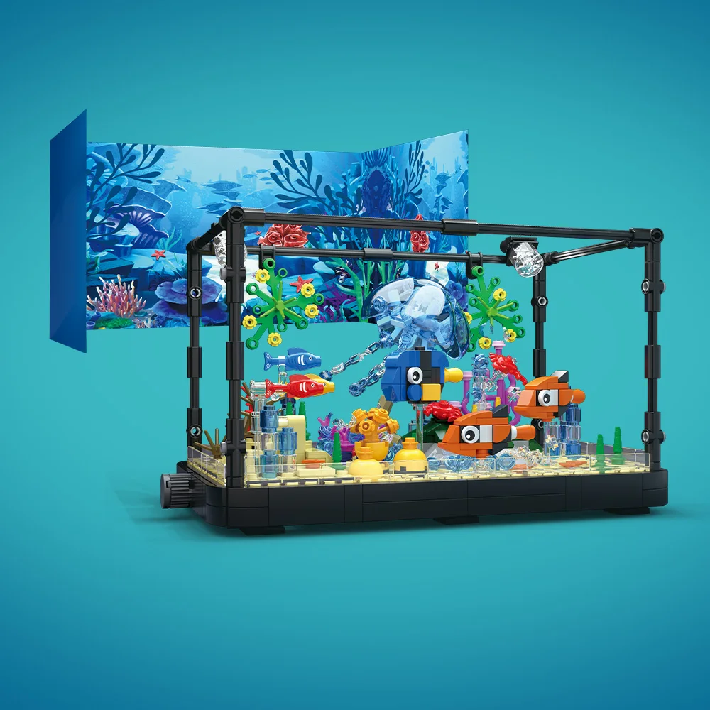 Fish Tank Building Block Set w - Marine Aquarium Cube recension och pris