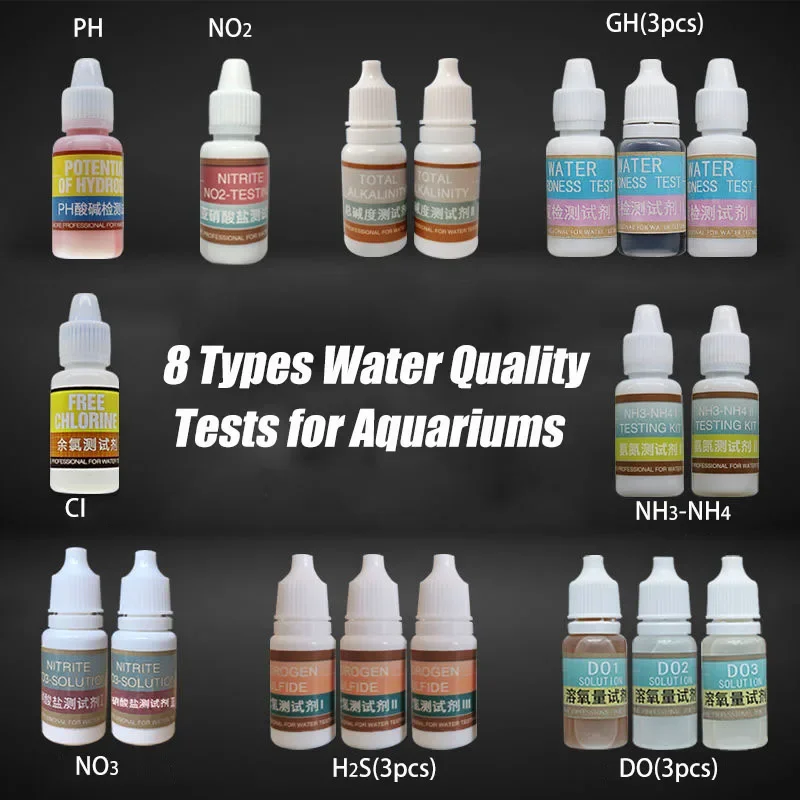 PH NH4 NO2 NO3 GH CI H2S DO Ch - Marine Aquarium Water Test Kit recension och pris